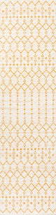 Ourika Moroccan Geometric Indoor/Outdoor Rug, Cream/Yellow, 2x10