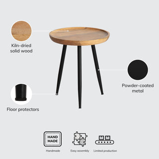 Chevery Small Tri Pin Side Table, Natural