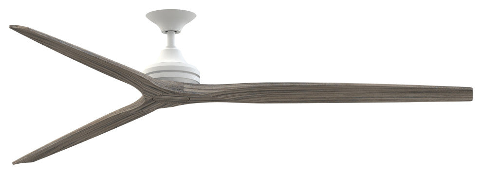 Fanimation Spitfire 84" Fan, matte White Motor, Weathered Wood Blades