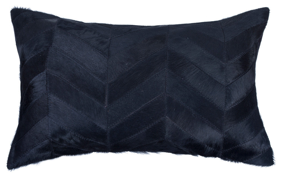 Torino Chevron Pillow, Black, 12"x20"