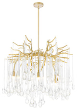 Anita 6 Light Chandelier With Gold Leaf Finish