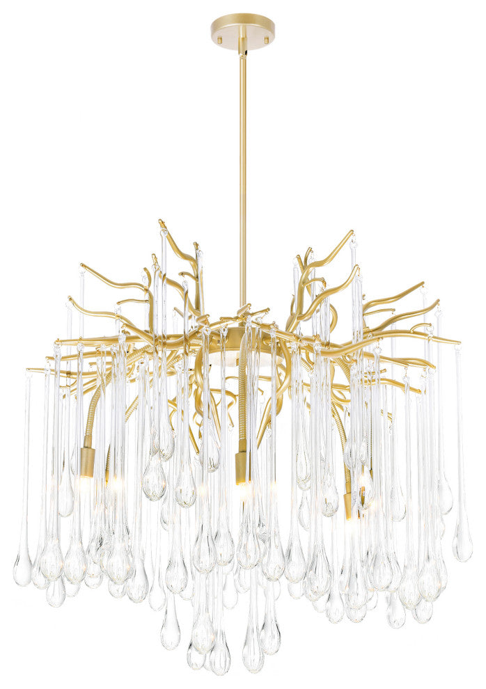 Anita 6 Light Chandelier With Gold Leaf Finish