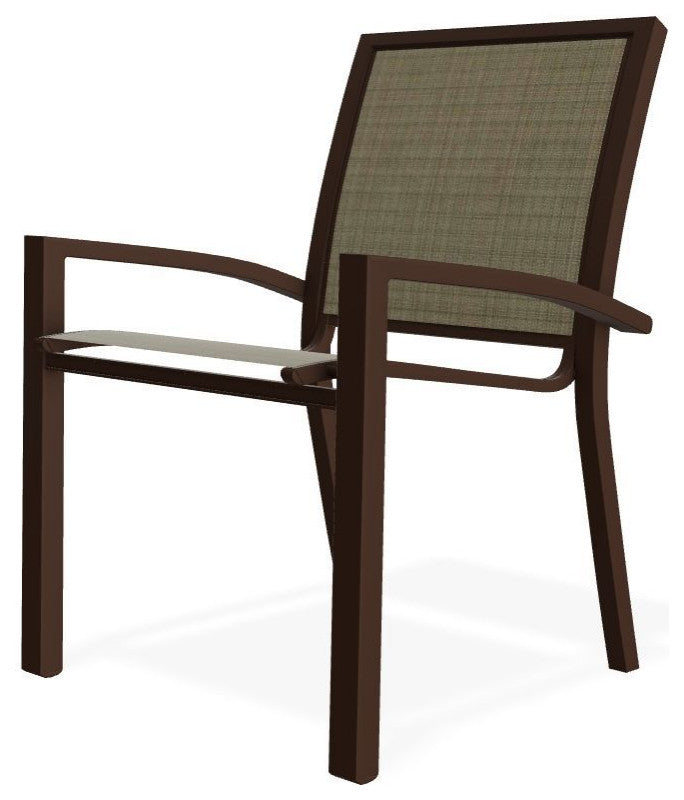 Kendall Sling Stackable Outdoor Dining Chair, Elevation Stone/Kona