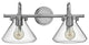 Hinkley Congress Small Retro Glass Two Light Vanity, Chrome