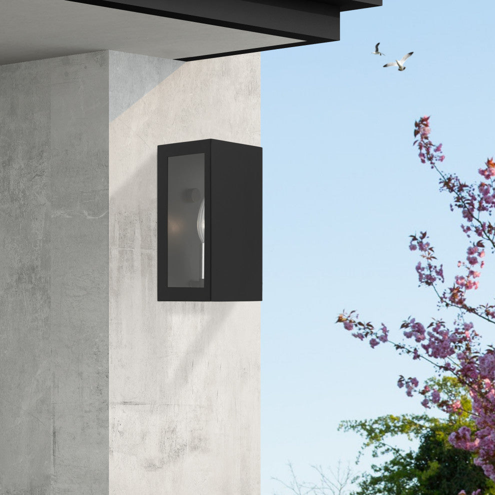 Winfield 1 Light Textured Black, Brushed Nickel Candles Outdoor ADA Small Sconce