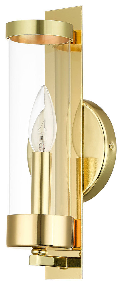 1 Light ADA Wall Sconce, Polished Brass