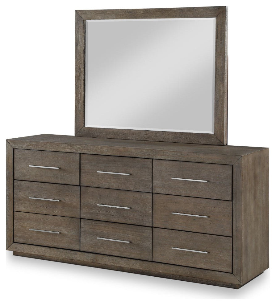 Modus Melbourne 5 PC Queen Panel Bedroom Set w Chest in Dark Pine