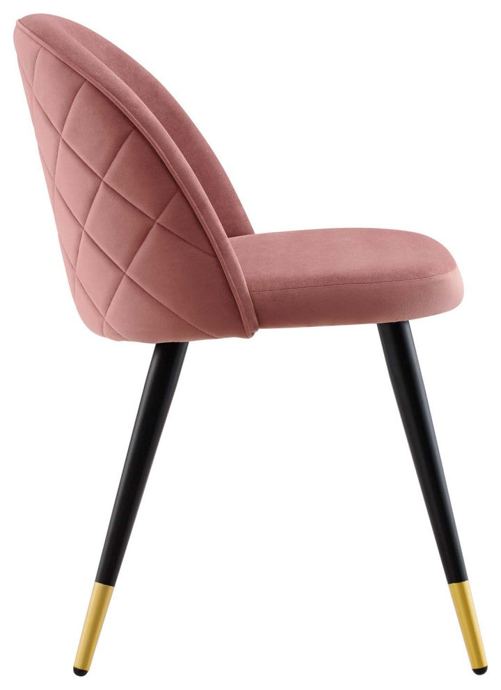 Cordial Performance Velvet Dining Chairs - Set of 2-Dusty Rose