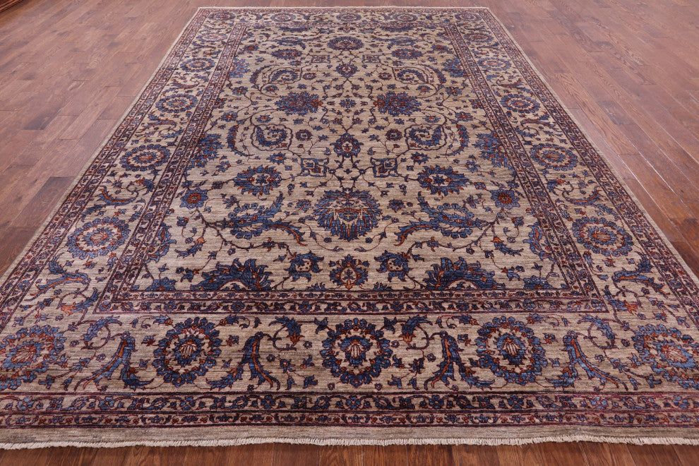 8' 10" X 12' 4" Persian Tabriz Hand-Knotted Wool Rug Q7577