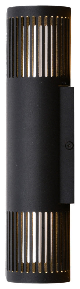 Skyline Aluminum 2-Light LED Textured Black Contemporary Outdoor Wall Sconce