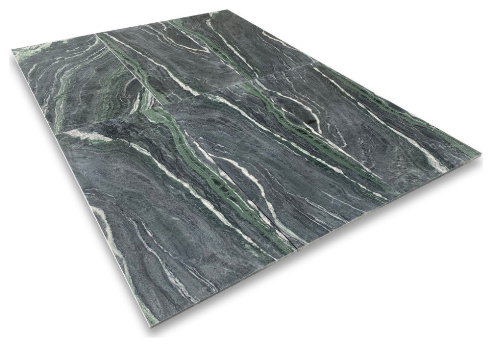 Sagano Vibrant Green Marble 12x24 Tile Honed, 100 sq.ft.