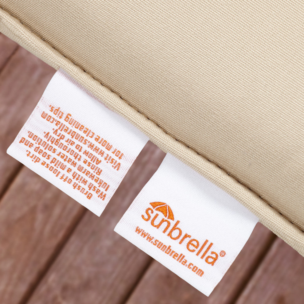 Sunbrella Canvas Natural Outdoor Corded Cushion Set, 22"x22"