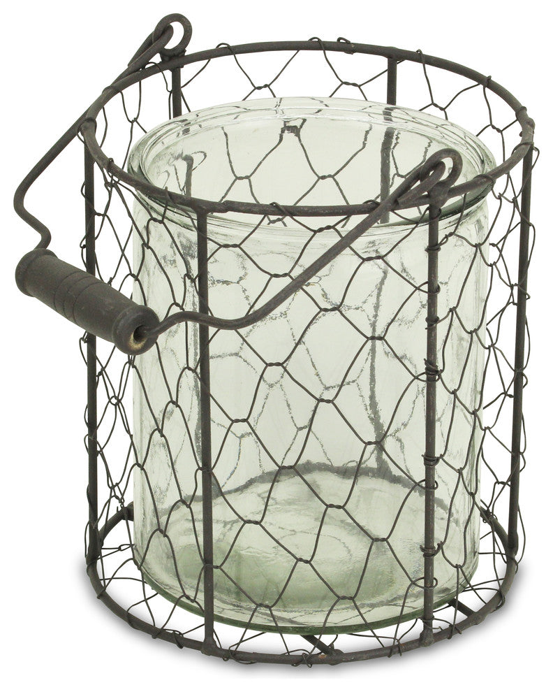 Glidden Basket With Glass Jar, Brown, Extra Large