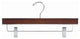 Wooden Pant or Skirt Hanger, Walnut and Chrome, Set of 25
