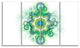 Cabalistic Star Fractal Flower, Abstract Canvas Art Print, 48"x28", 4 Panels