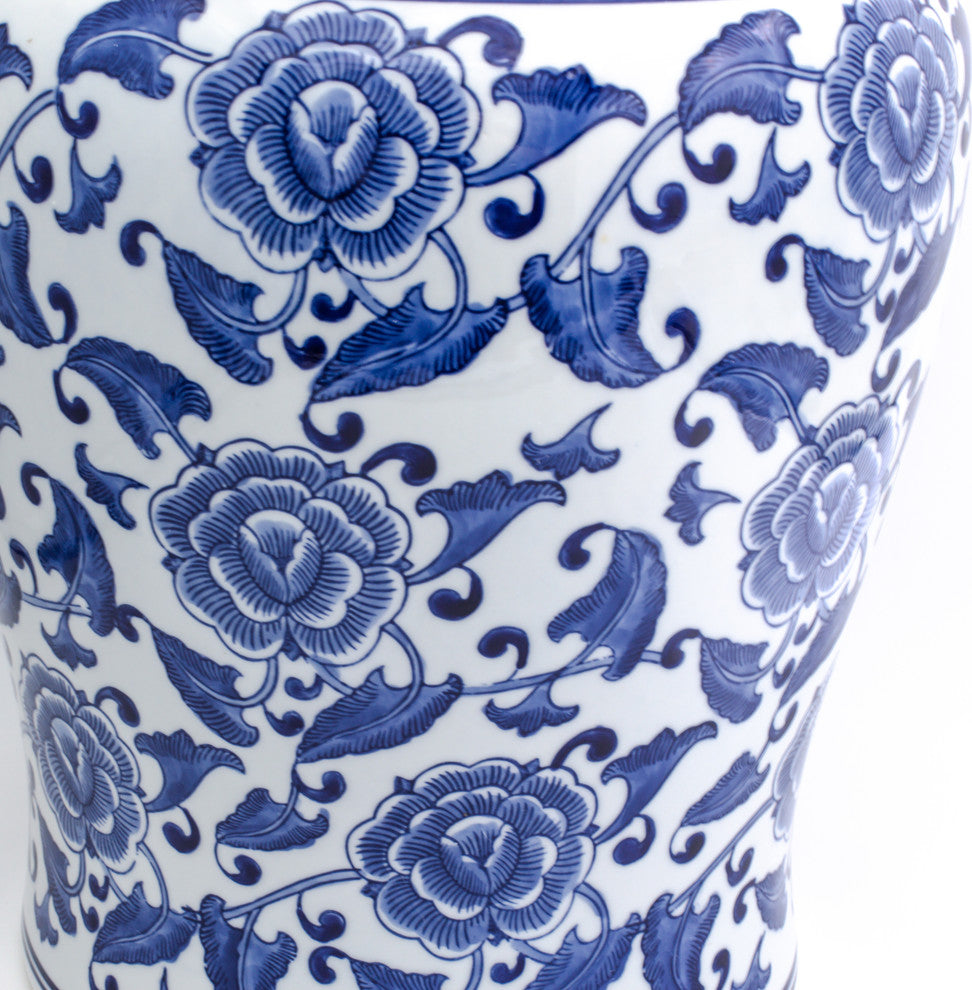 Claybarn Blue Garden Begonia Podium Stool