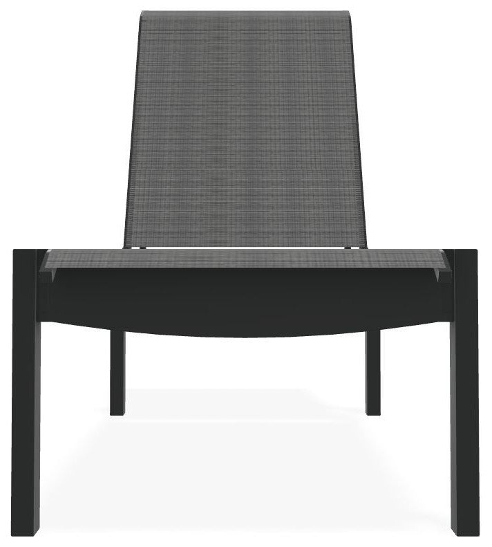 Leeward Sling Stackable Outdoor Chaise Lounge, Destiny Steel/Graphite