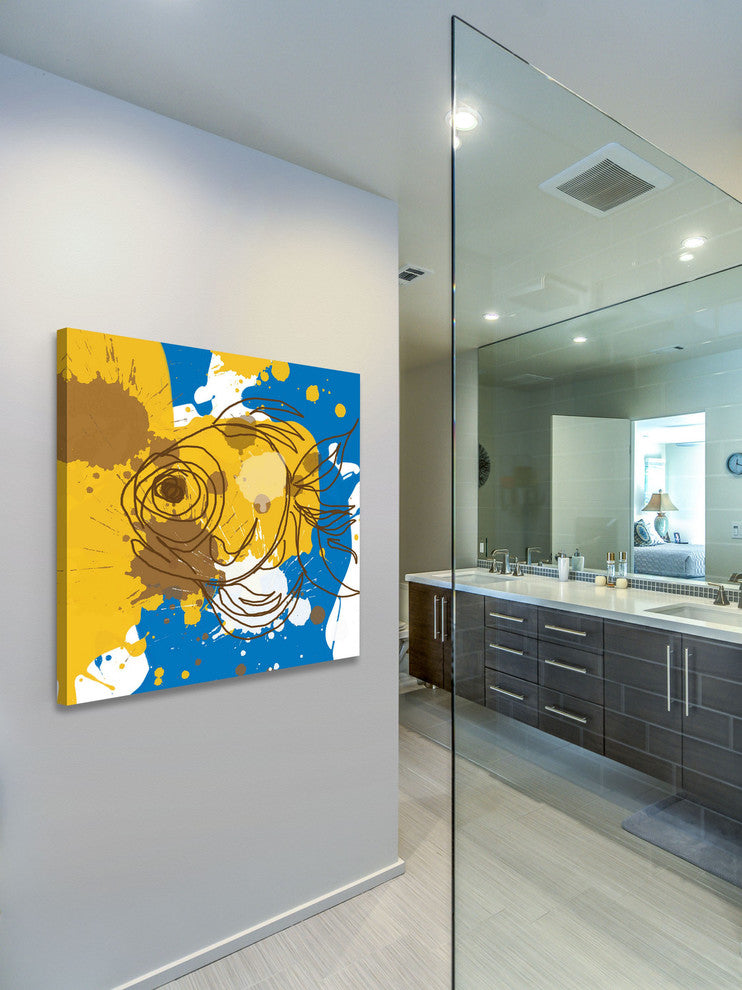 "Blue Brown Fish" Painting Print on Canvas by Irena Orlov
