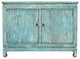 Distressed Turquoise Aqua Blue Rough 2 Doors Credenza Sideboard Console Hws4344