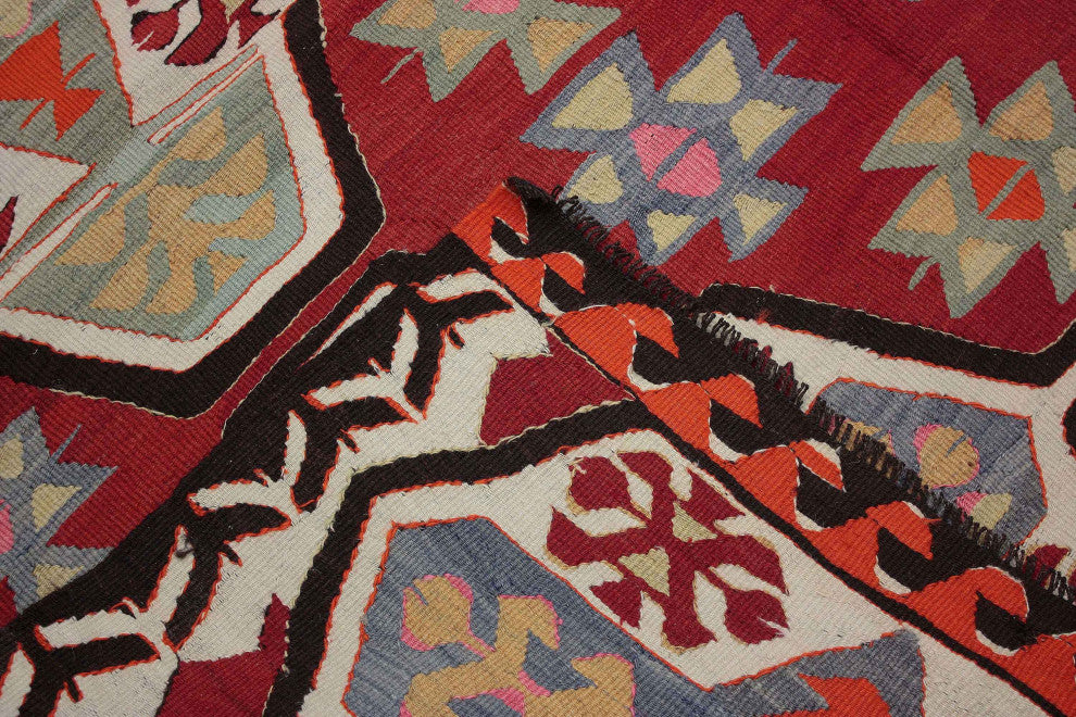 Red Vintage Mut Kilim Rug 5' 1" x 9', 61 in. x 108 in.