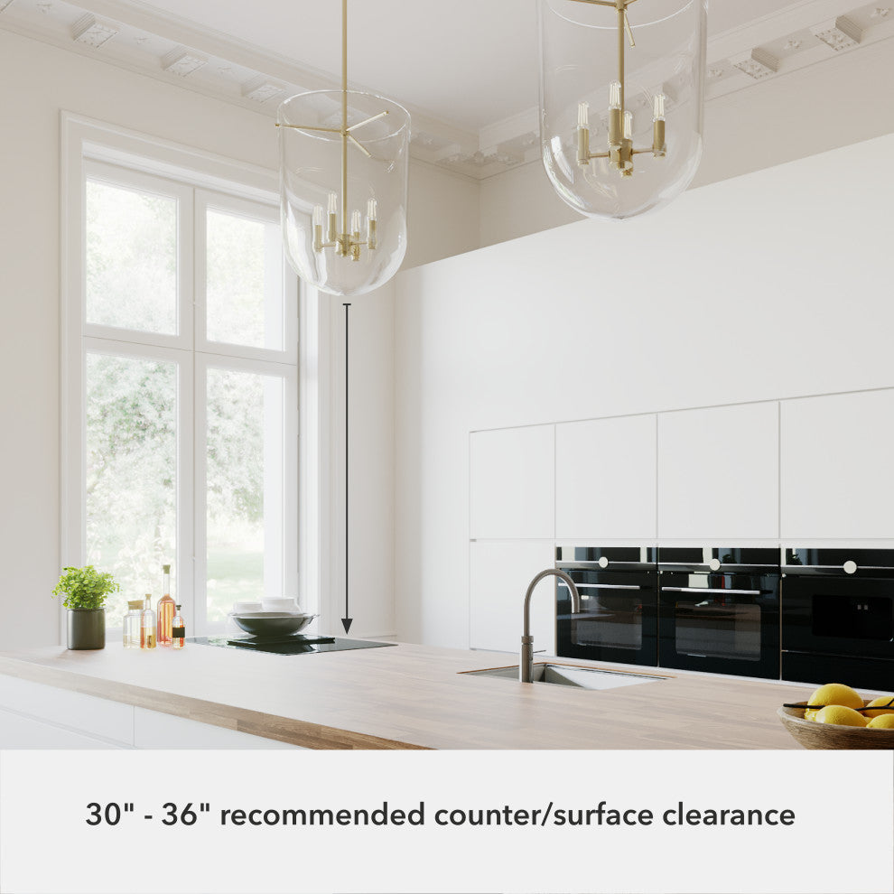 Sacha Alturas Gold 4 Light Pendant Ceiling Light Fixture