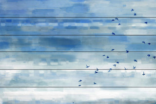 "Blue Sky Birds" Wall Art on Wood, 45"x30"