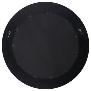 Modern Industrial Round 40" Wall Mirror Nailhead Trim Oxidized Metal Dark
