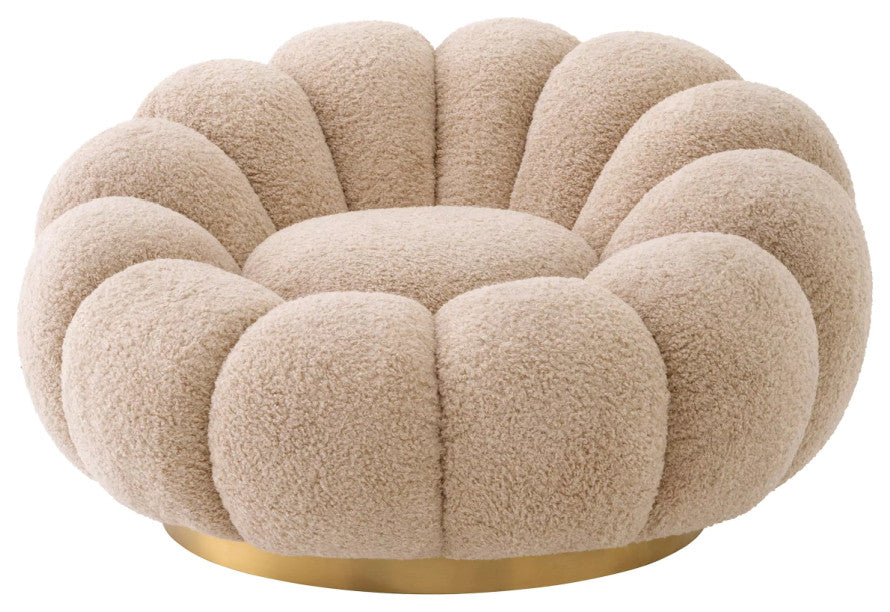 Flower Design Swivel Chair | Eichholtz Mello, Light Brown