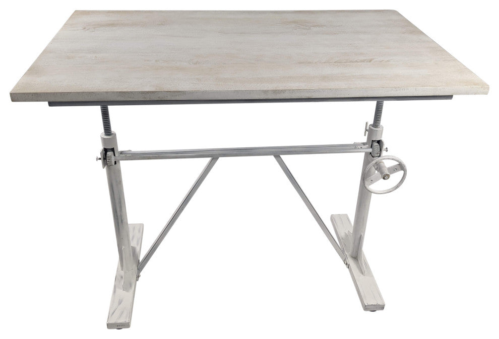 Brio Sit or Stand Adjustable Desk, Whitewash