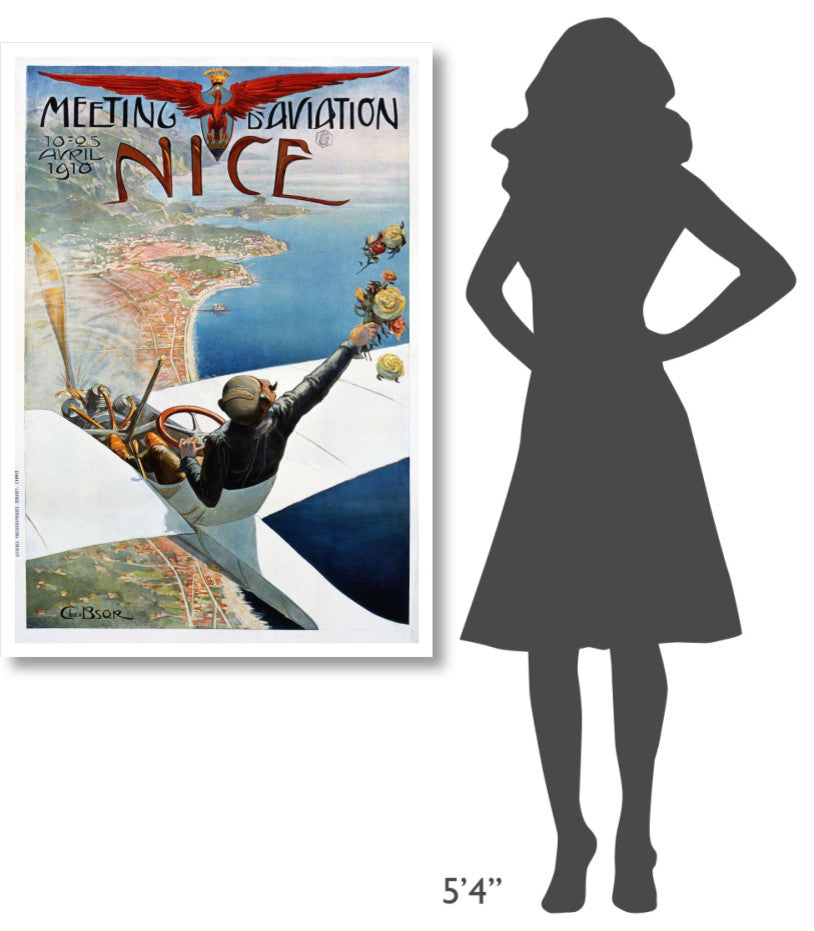 "Meeting d"™Aviation / Nice" Print by Charles Leonce Brosse, 32"x46"