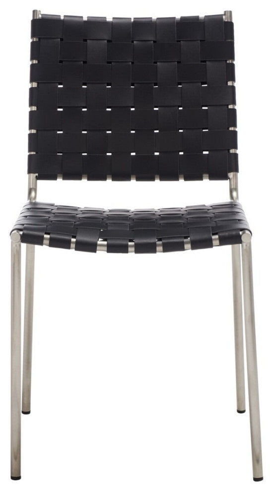 Safavieh Wesson Woven Dining Chair, Black/Silver