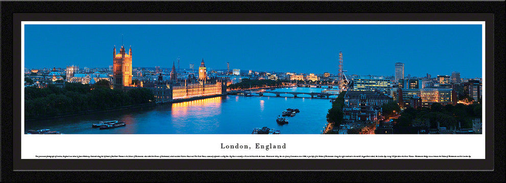 London Skyline Panoramic Poster, England , Select Frame