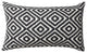 12 x 20 Cotton Hand Woven Dhurri Pillow with Diamond Pattern, Black and White