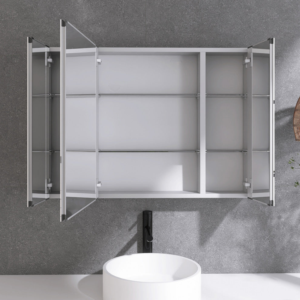 36" Rectangular Aluminum Recessed Mount/Surface Mount Medicine Cabinet