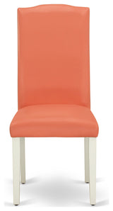 Dining Set 5 Pcs "“ Four Chairs, Table, Pink Flamingo Color Pu Leather