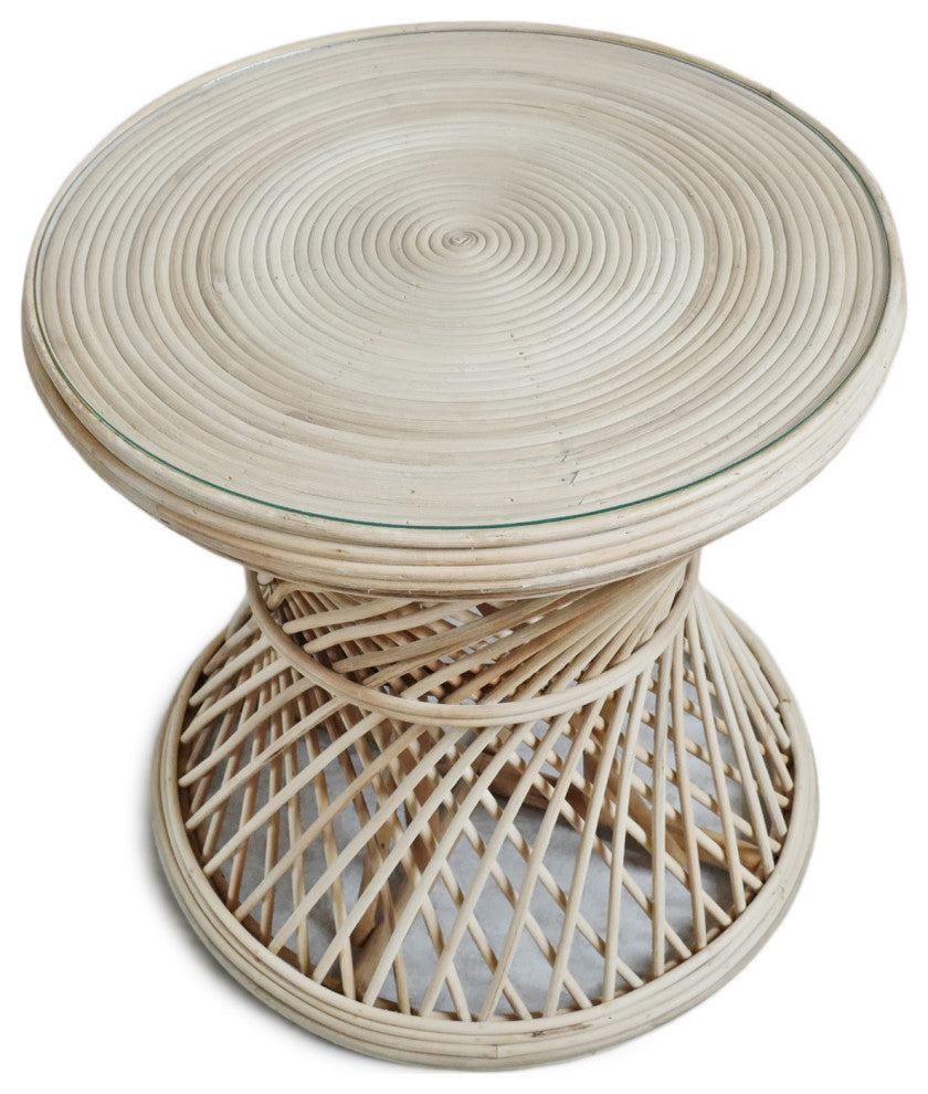 Hourglass Wicker Side Table