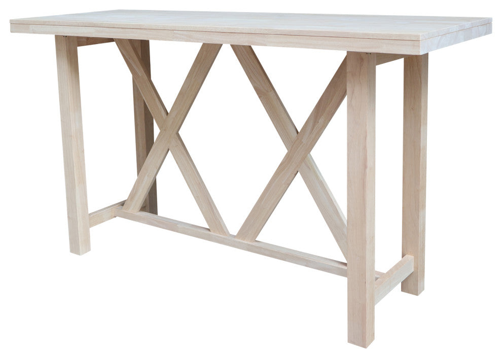 Bar Height Table With 2 Slat Back Swivel Bar Stools - 30". Seat Height