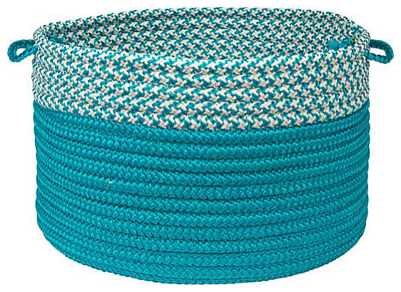 Colonial Mills Basket Houndstooth Dipped Basket Turquoise Round