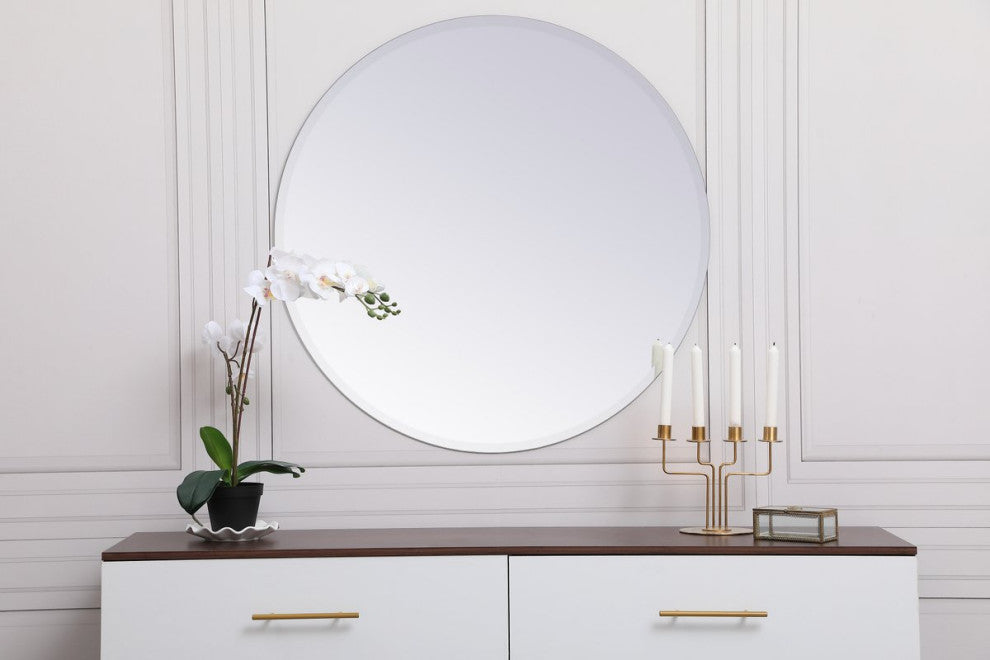 Gwen Round Mirror, 36", Clear