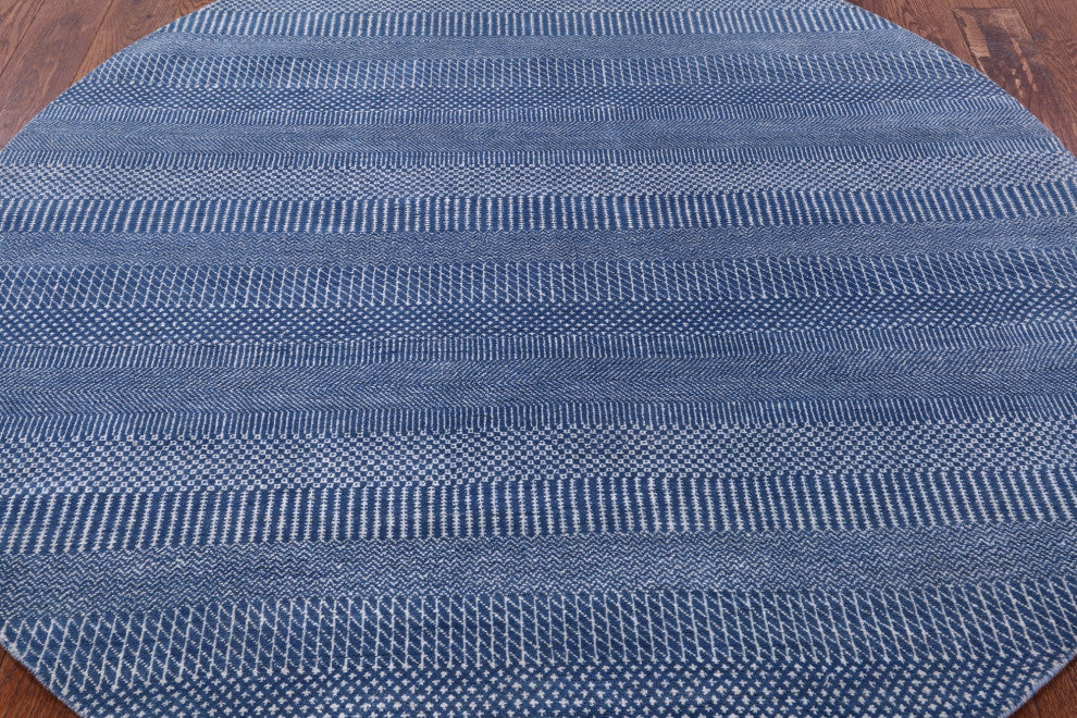 6' Round Savannah Grass Hand Knotted Wool and Silk Rug Q11474
