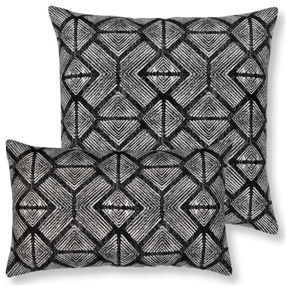 Bakuba Ebony Indoor/Outdoor Performance Pillow, 20"x20"