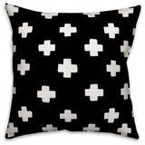 Black Swiss Cross Throw Pillow Cover- 20x20