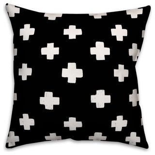 Black Swiss Cross Throw Pillow Cover- 20x20