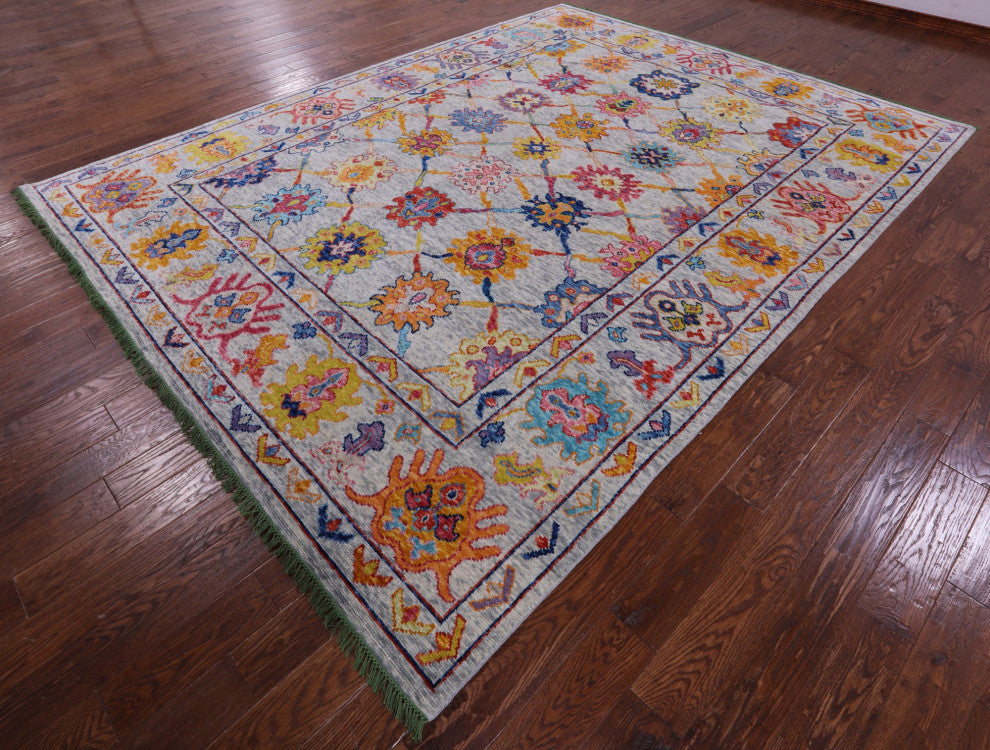 9' 1" X 11' 11" Turkish Oushak Handmade Wool Rug - Q14814