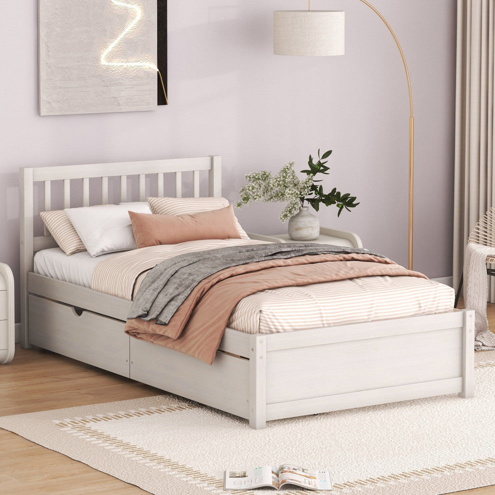 Gewnee Modern Design Wooden Twin Size Platform Bed