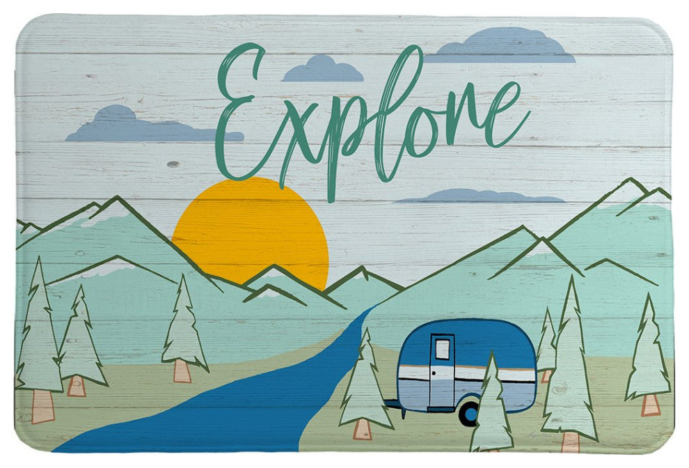 Laural Home Camping Explore Memory Foam Rug