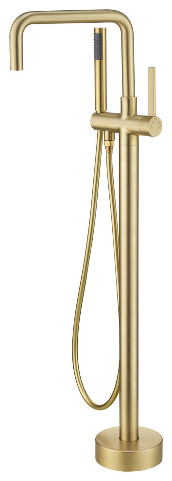 Single Handle Floor Mounted Tub Filler with Handshower