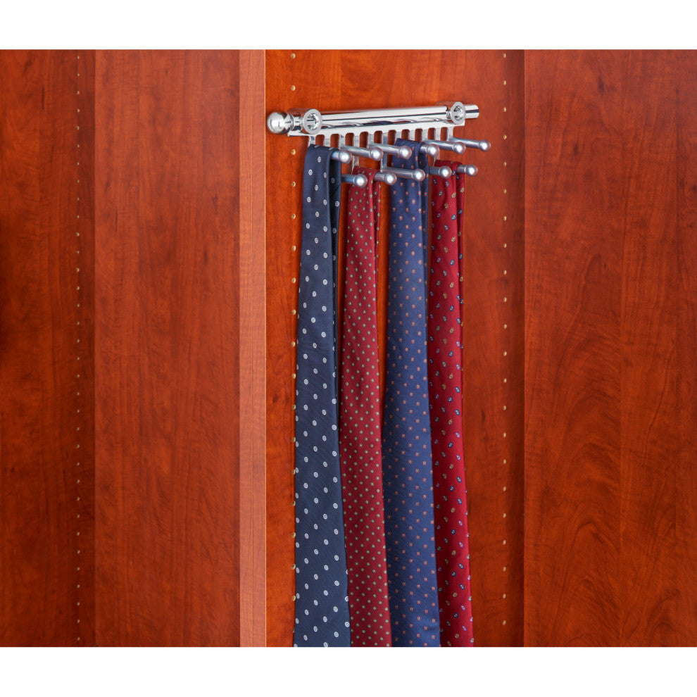 Sliding Tie Rack for Custom Closet Systems, Chrome