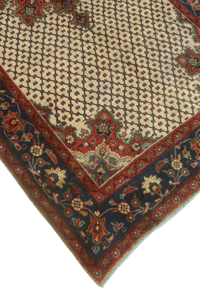 Fine Vintage Distressed Brittni Beige/Navy Runner, 5'1x9'9