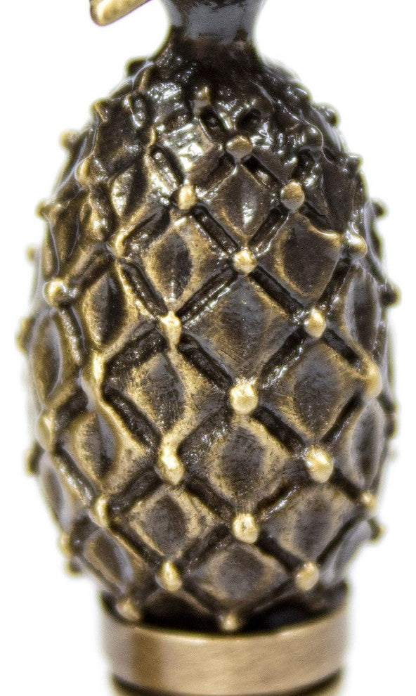 Tall Pineapple Ceiling Fan Pull, 2.5"h with 12" Antiqued Brass Chain